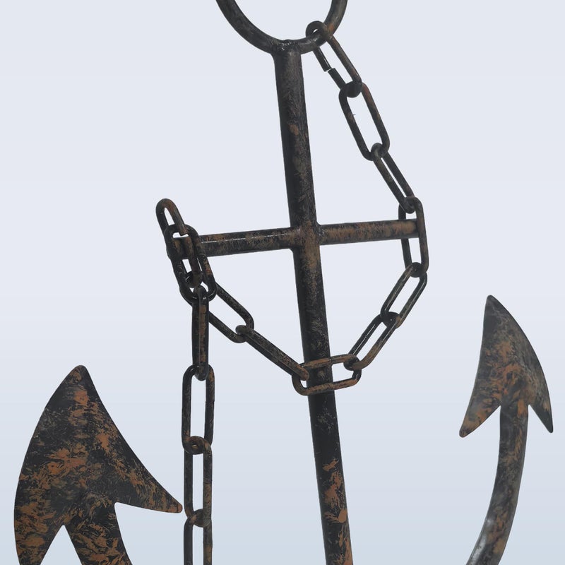 Everydecor Metal Anchor for Wall Decor - Antique Nautical Decoration for Living Room, Restroom, Bathroom, Bedroom, Kitchen - Boat, Ship Anchor with Chain for Home Interior - Image 4